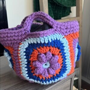 🔮Anthropologie inspired Handcrafted Purple Crochet Bag